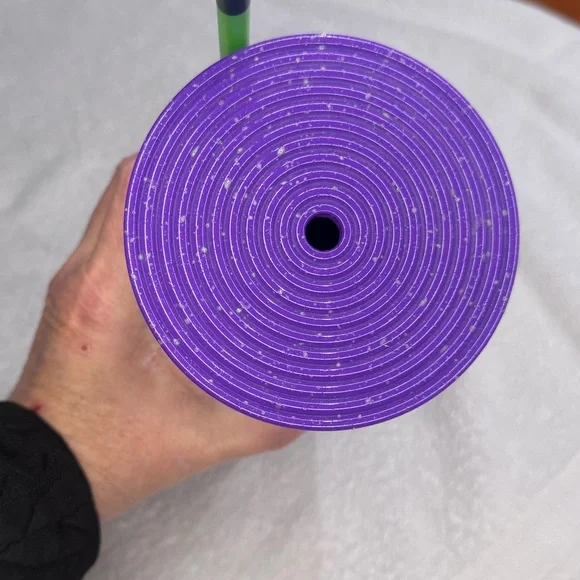 NWT Starbucks Glow-in-the-Dark Purple Tumbler with Green Straw, 24oz - Picture 3 of 10